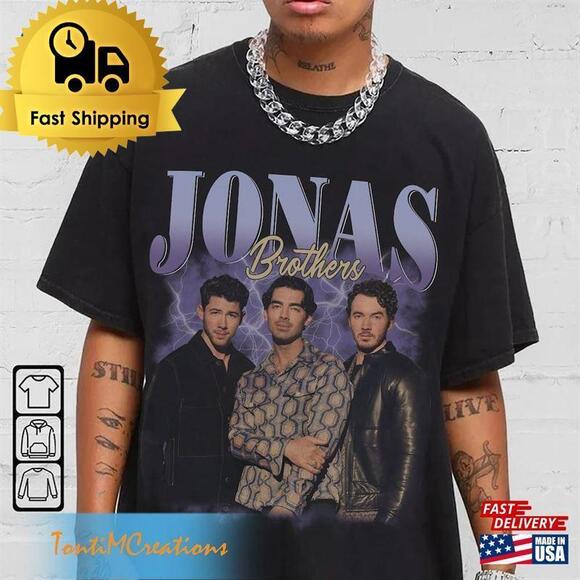 Tops - Jonas Brothers Shirt Five Albums One Night Tour Classic